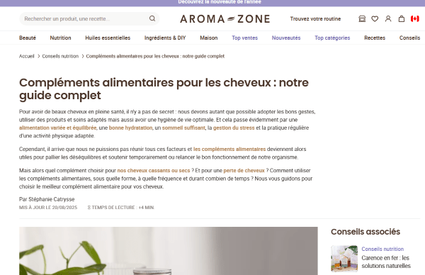 Capture d'écran d'une intro d'un article de blog performant sur Google