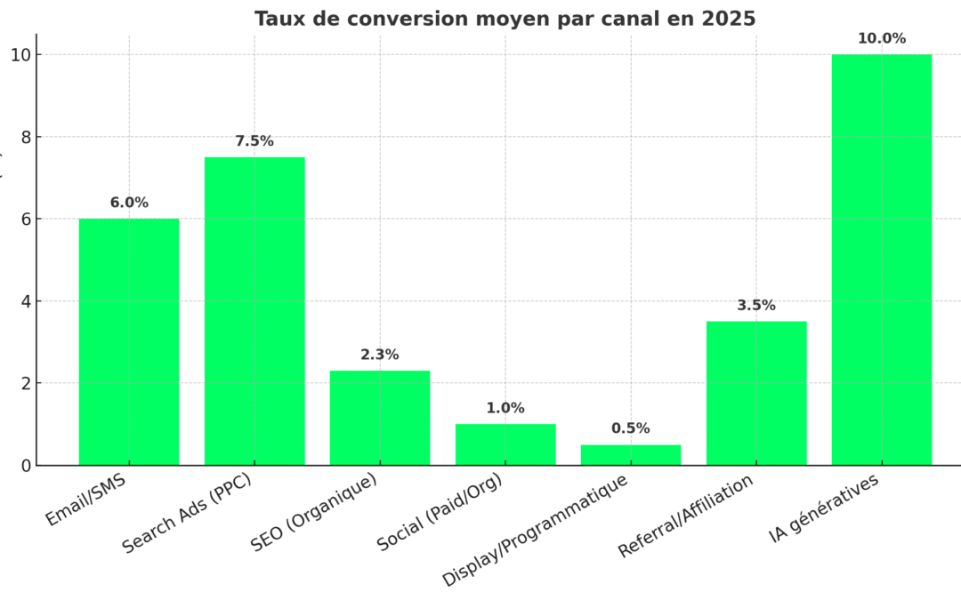Où sont les conversions en 2025 ? tendances par sources de trafic
